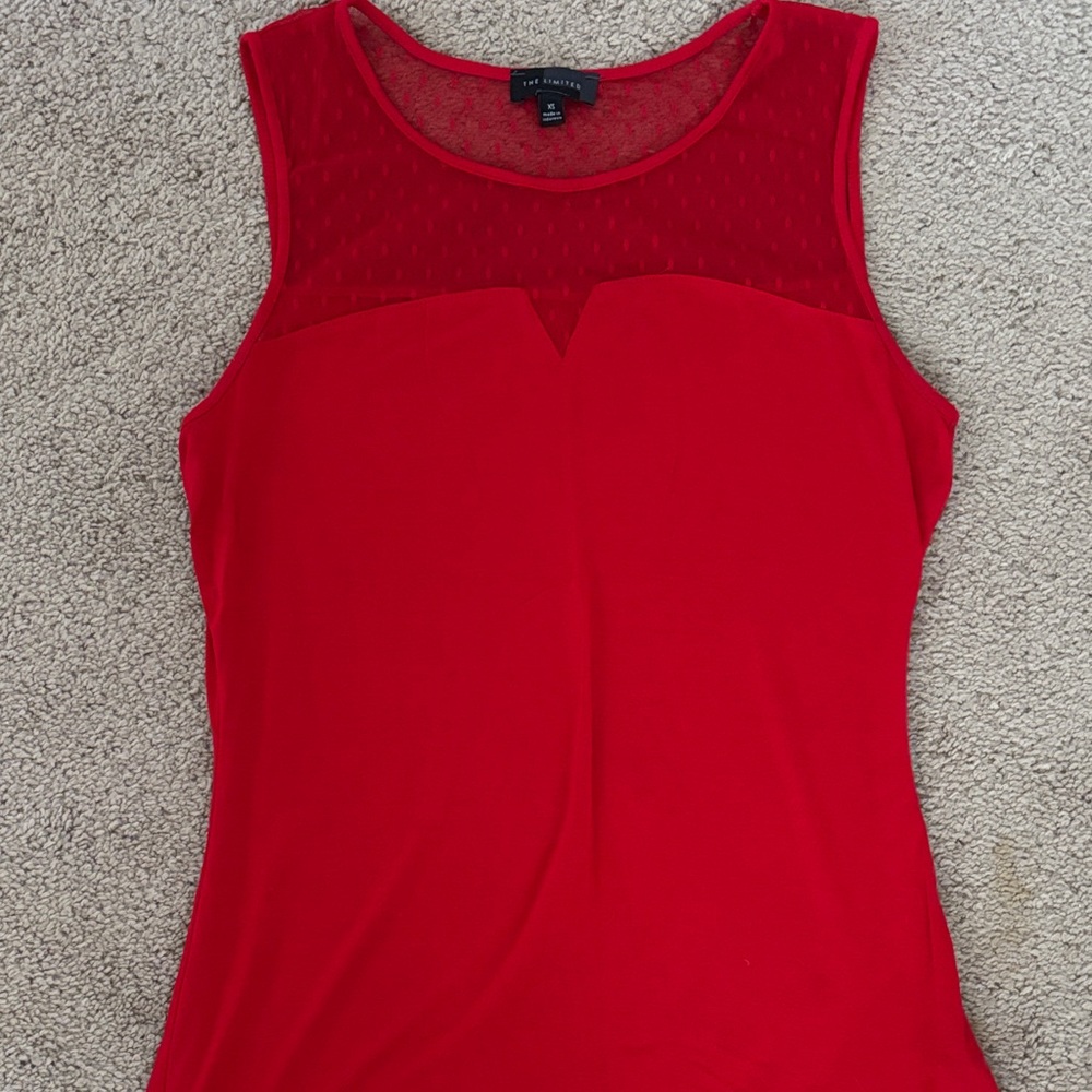The Limited Scarlet Mesh Tank Top